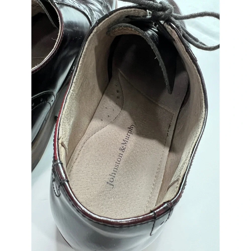 Johnston & Murphy Wingtip Oxford Mens 12M Burgundy‎ Leather Brogue 59-0764